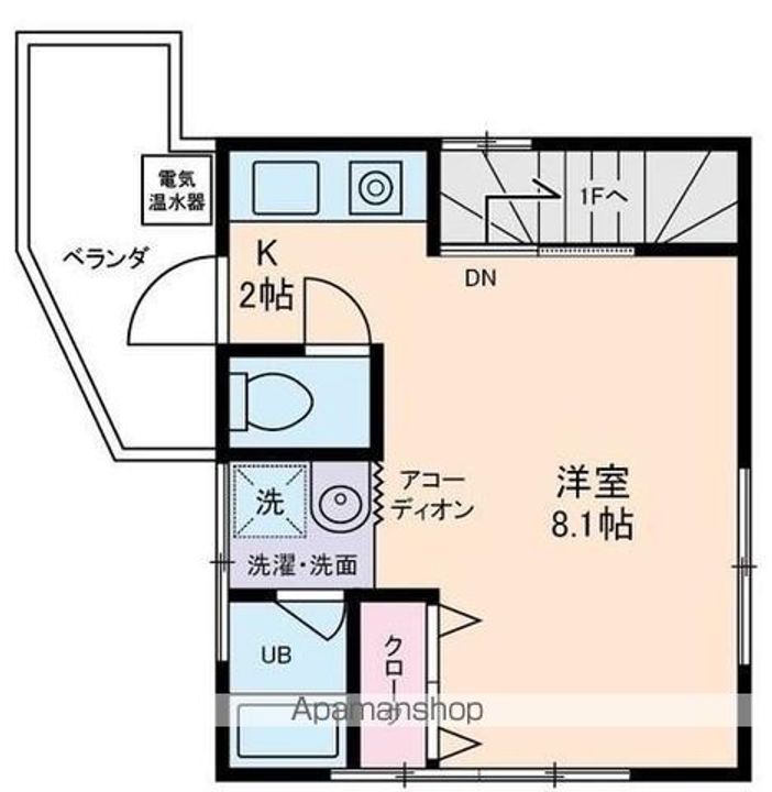 東京都杉並区阿佐谷南3丁目の賃貸アパートの間取り