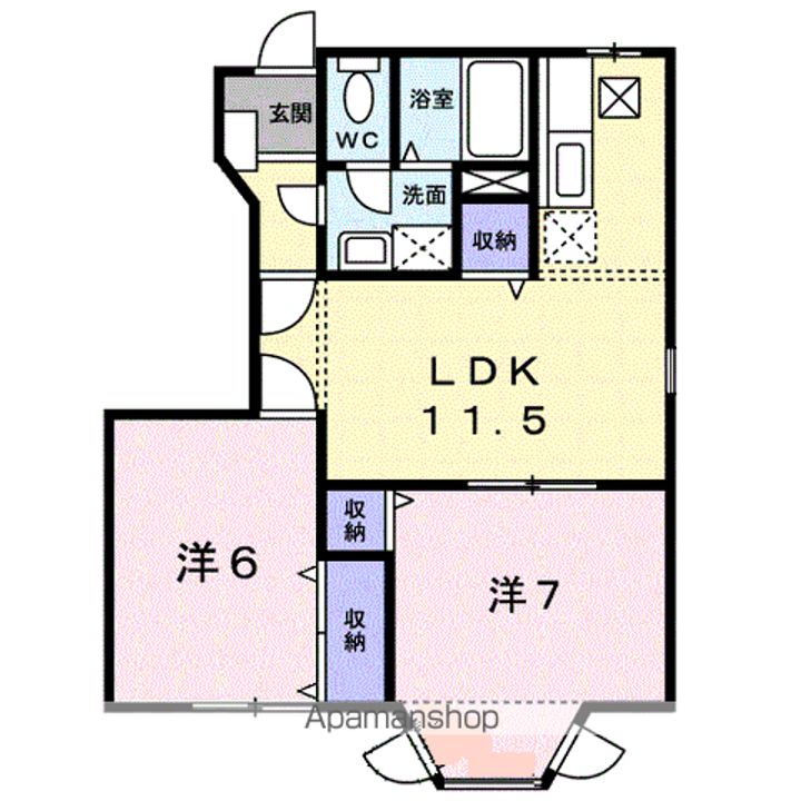 岐阜県各務原市那加桐野町1丁目の賃貸アパートの間取り