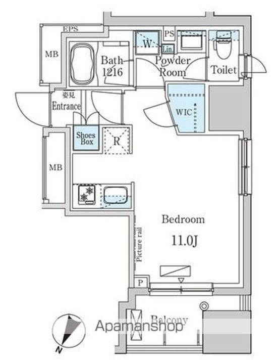 パークアクシス小伝馬町の間取り