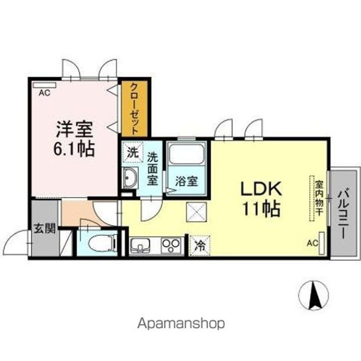香川県高松市松島町3丁目の賃貸アパートの間取り