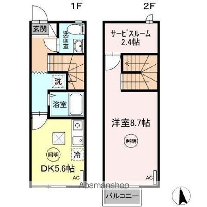 グレースタウンⅡ A棟A105の間取り
