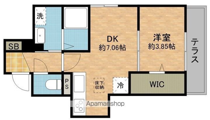 滋賀県大津市尾花川の賃貸アパートの間取り