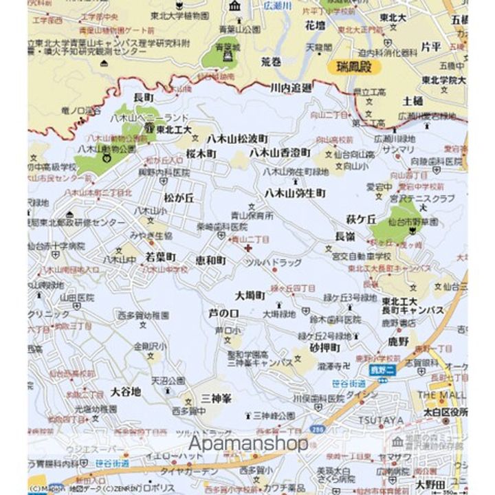 宮城県仙台市太白区青山2丁目の賃貸アパートの周辺