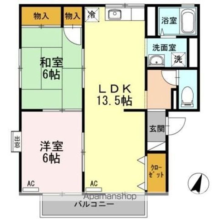 ピースフルいのうえ A棟の間取り