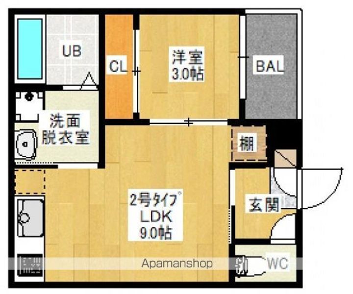 岡山県岡山市北区北長瀬表町3丁目の賃貸アパートの間取り
