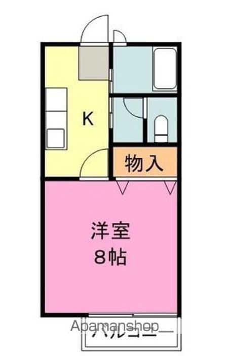 広島県尾道市高須町の賃貸アパート202の間取り