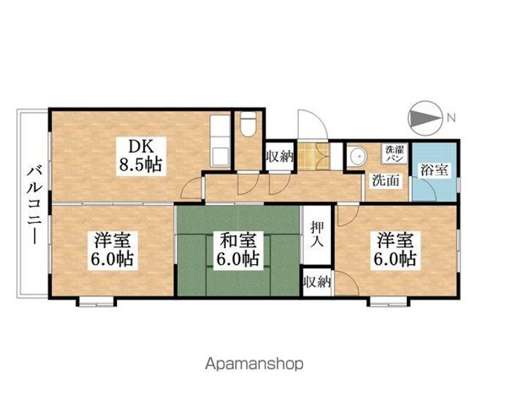 愛知県犬山市松本町3丁目の賃貸マンションの間取り