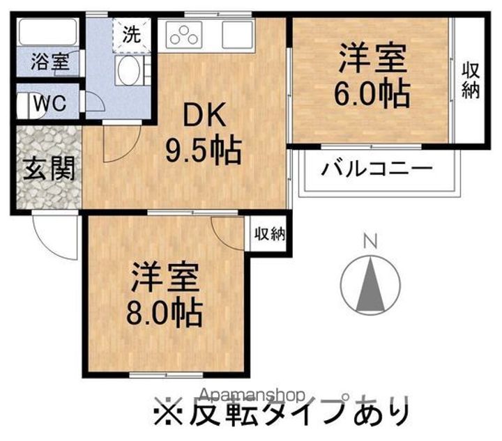 福井県福井市文京7丁目の賃貸アパートの間取り