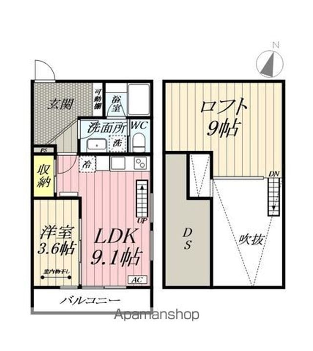 猫と暮らす方限定 NYANCL八潮垳201の間取り