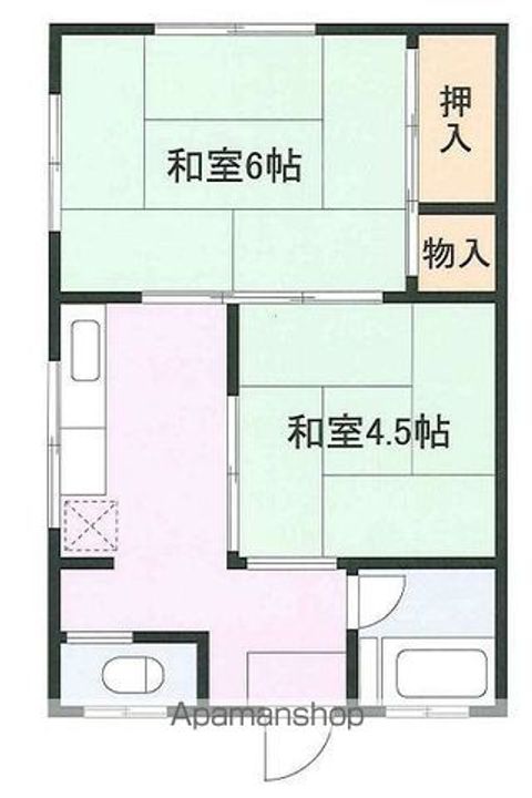 寿荘A-2号室の間取り