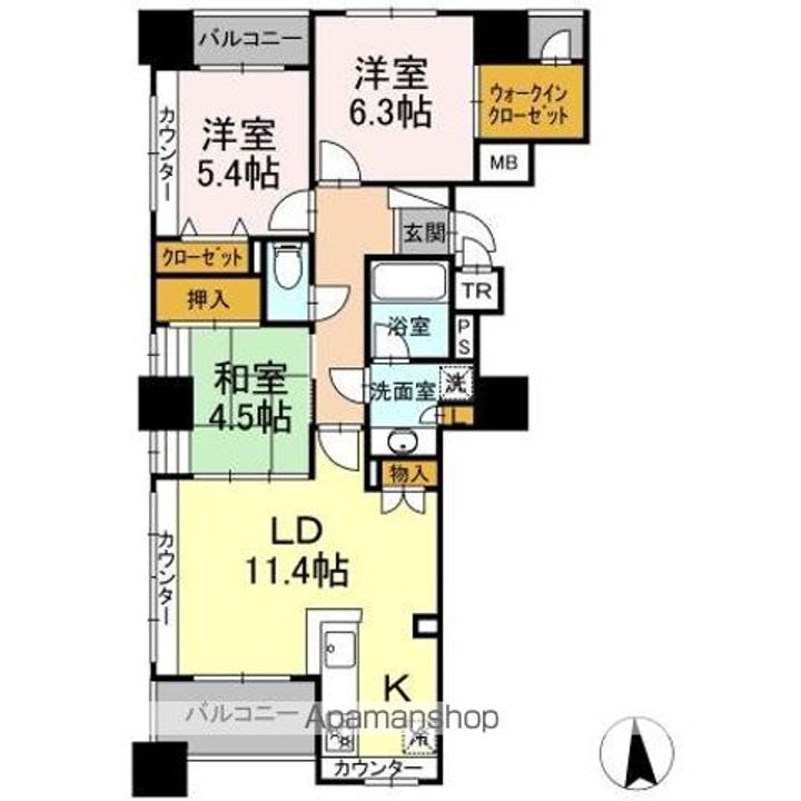 D`グラフォートM-ZA本町 901号室の間取り
