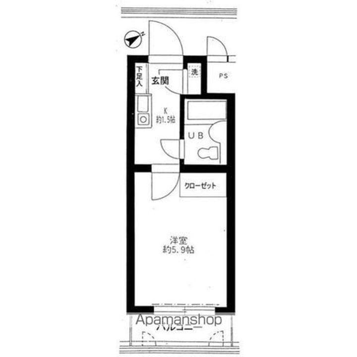 東京都世田谷区喜多見9丁目の賃貸マンションの間取り