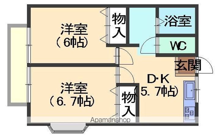 サンリュミエールB棟101の間取り