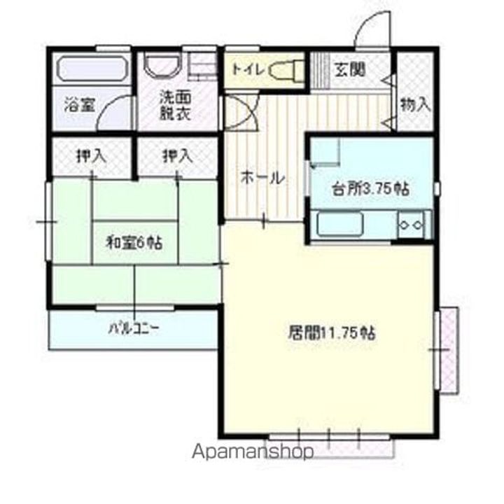 岩手県滝沢市大崎の賃貸アパートの間取り