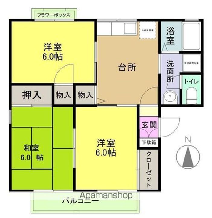 スカイコーポST A棟A202の間取り