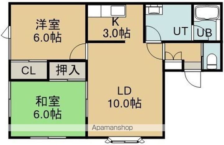 シャトーおいわけ201の間取り