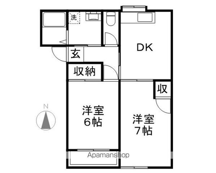 長野県長野市三輪2丁目の賃貸アパートの間取り