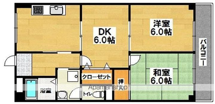 北野田大発マンションB棟の間取り