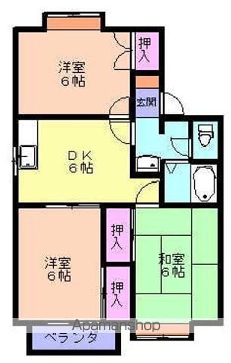メンバーズタウン末広E棟201の間取り