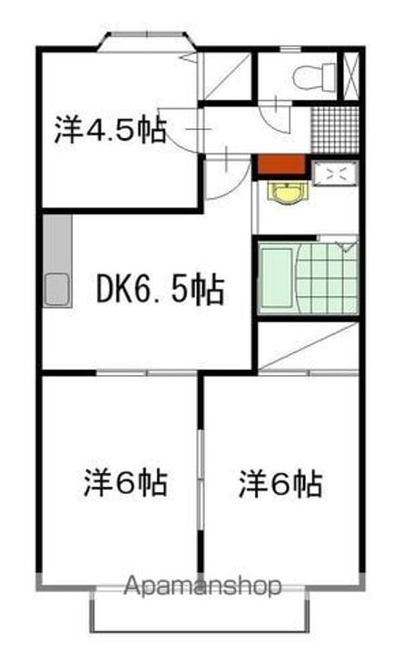 サンビレッジ弐番館101の間取り