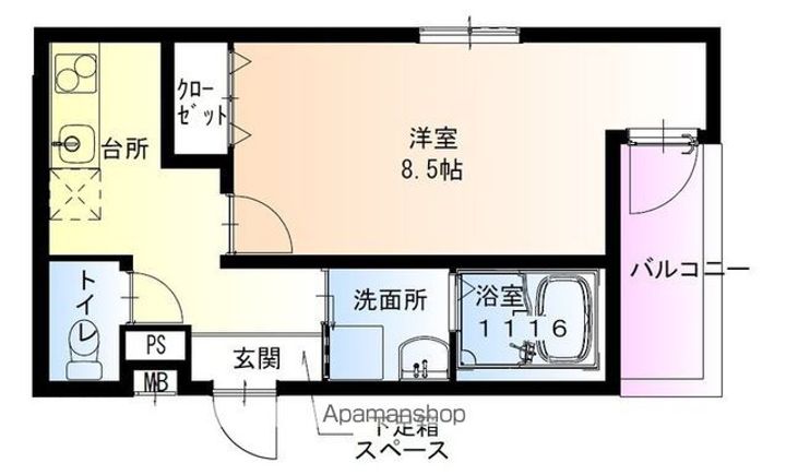 大阪府堺市東区白鷺町1丁の賃貸アパート105の間取り