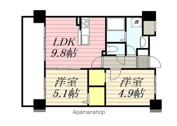 福岡県福岡市東区原田4丁目の賃貸マンションの間取り