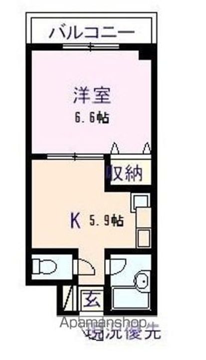 広島県尾道市美ノ郷町三成の賃貸マンション201の間取り