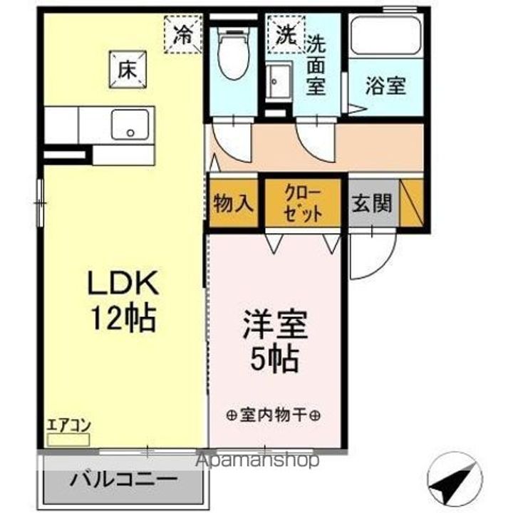 千葉県市原市八幡の賃貸アパートの間取り