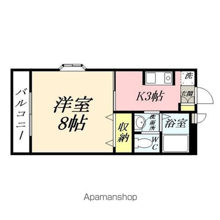 岡山県岡山市北区広瀬町の賃貸アパートの間取り