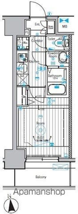 愛知県名古屋市中区富士見町の賃貸マンション1205の間取り