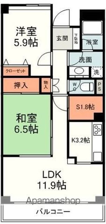 ウィスティリア中田406の間取り
