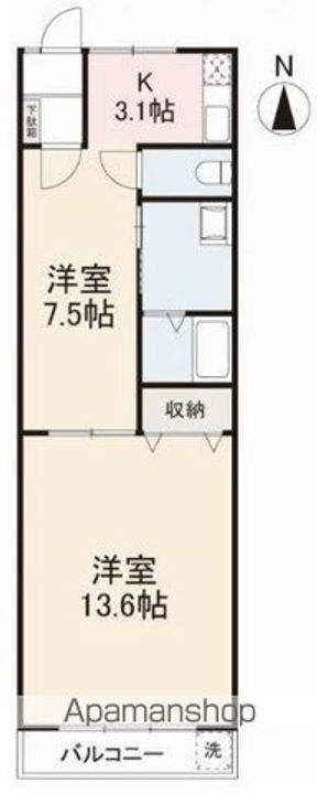 宝久ハイツ201の間取り