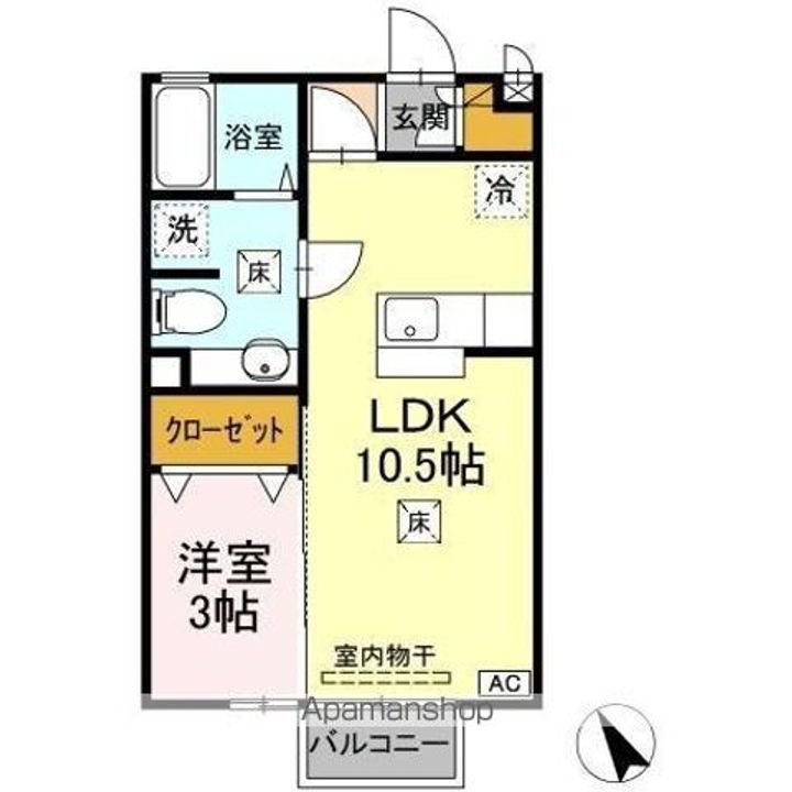 レセンテ松村 C棟C101の間取り