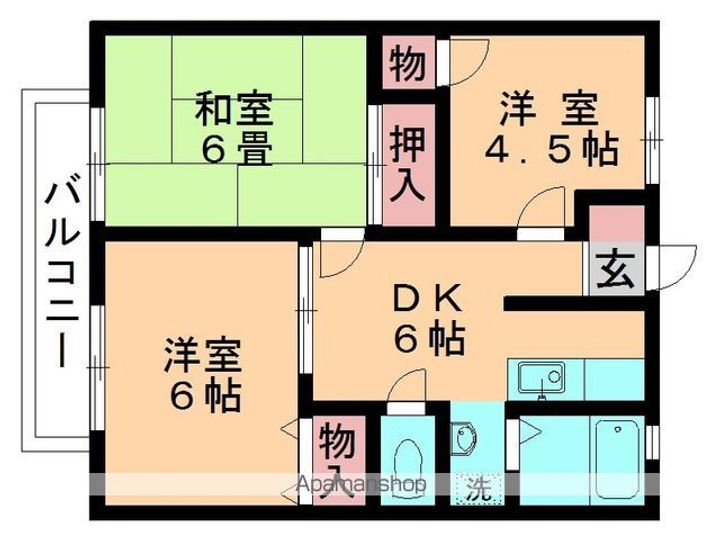 シマダハイツB101の間取り