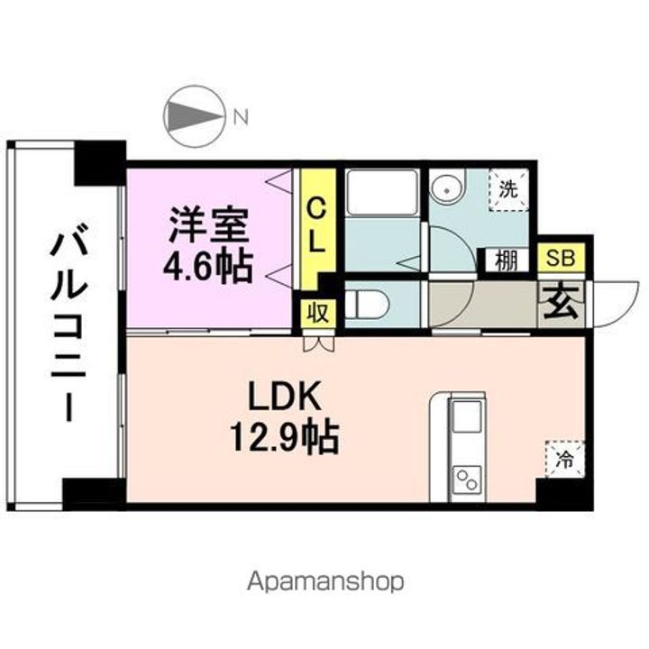 福岡県福岡市博多区石城町の賃貸マンションの間取り