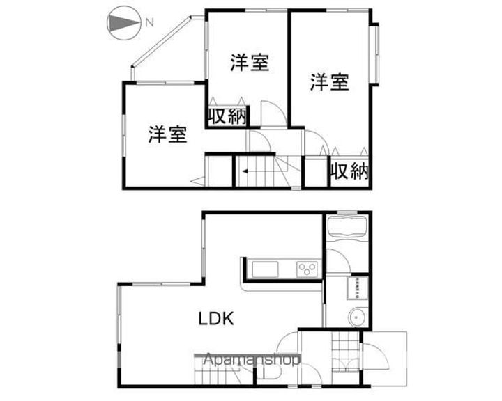 岡山県岡山市中区長岡(一戸建)の賃貸物件戸建ての間取り