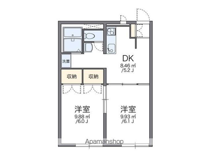 レオパレスMINAMI HANYUⅡの間取り