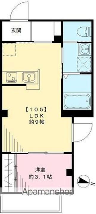 ビバーチェ105号室の間取り