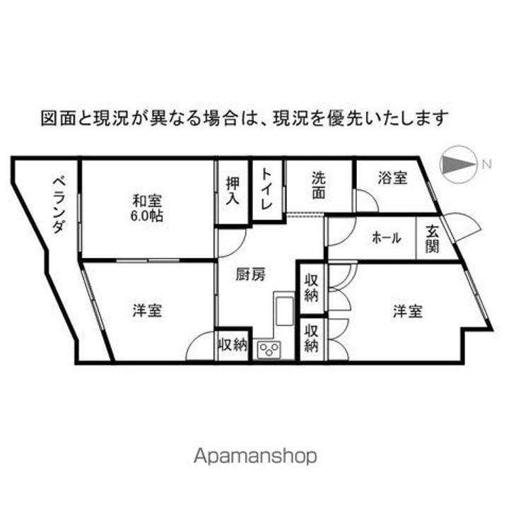 中島マンション305の間取り