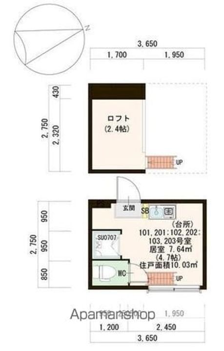 グランドーレ高円寺203の間取り
