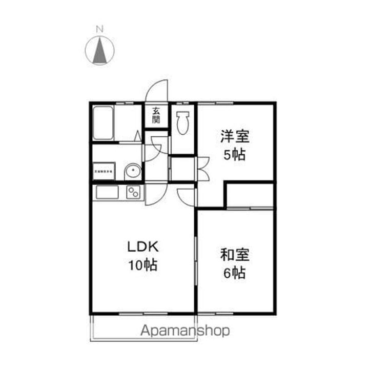 長野県長野市大字高田の賃貸アパートの間取り