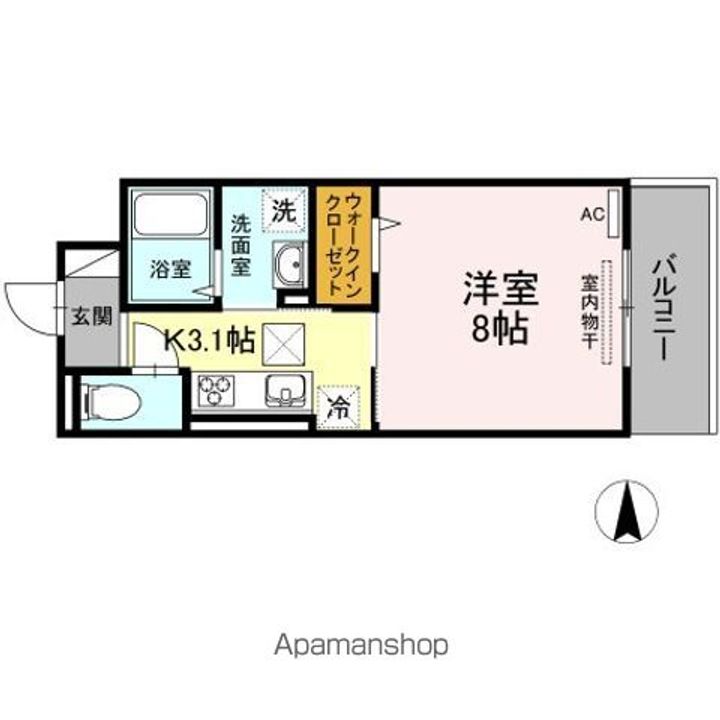 岡山県岡山市北区高柳西町の賃貸アパートの間取り