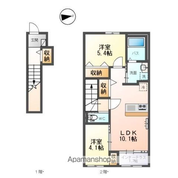 ラポムフルール(LA POMME FLEUR)の間取り