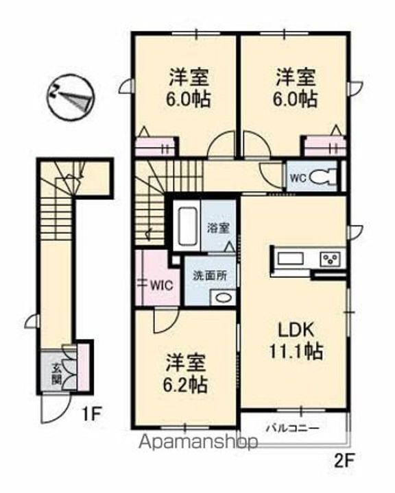 シャーメゾン善通寺町 C棟の間取り