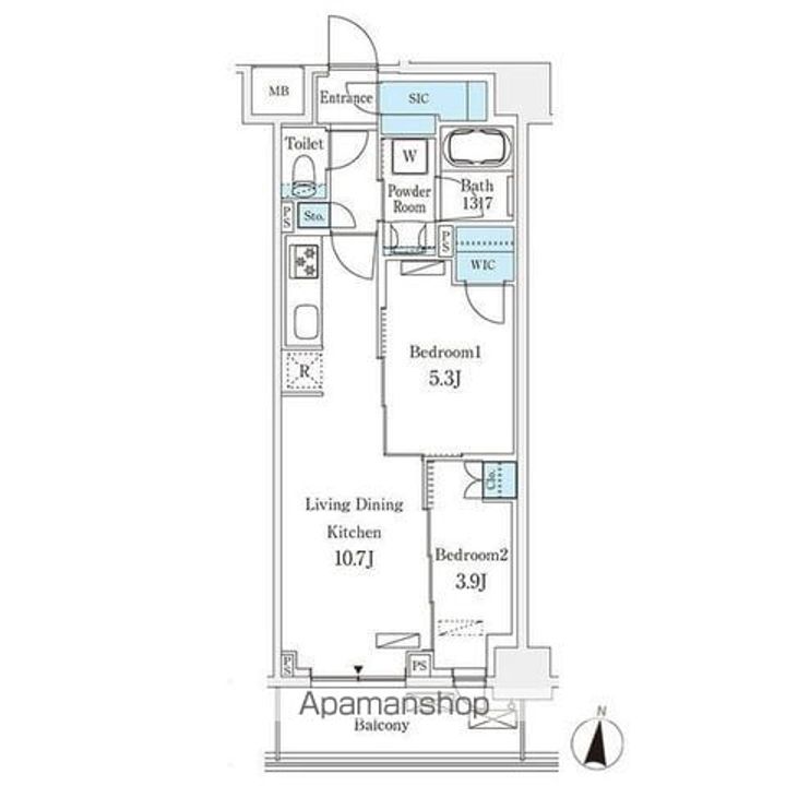 フロンティアレジデンス錦糸公園の間取り