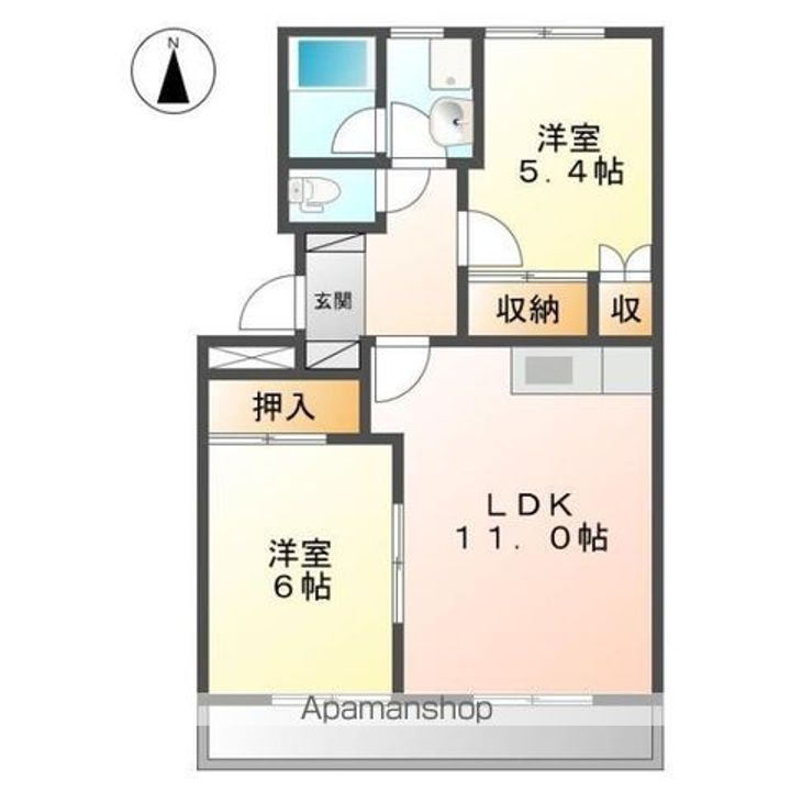 ロイヤルハイツ東中103の間取り