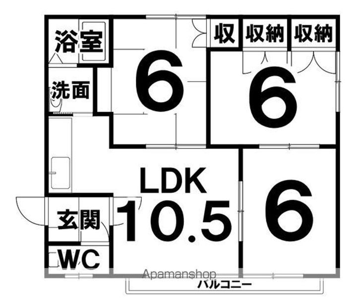 エレガンスわかな1-Dの間取り