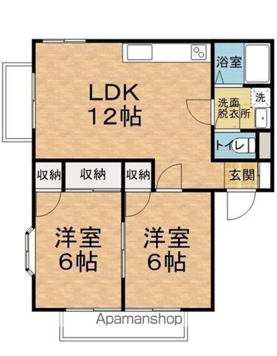 長野県松本市筑摩3丁目の賃貸アパートの間取り