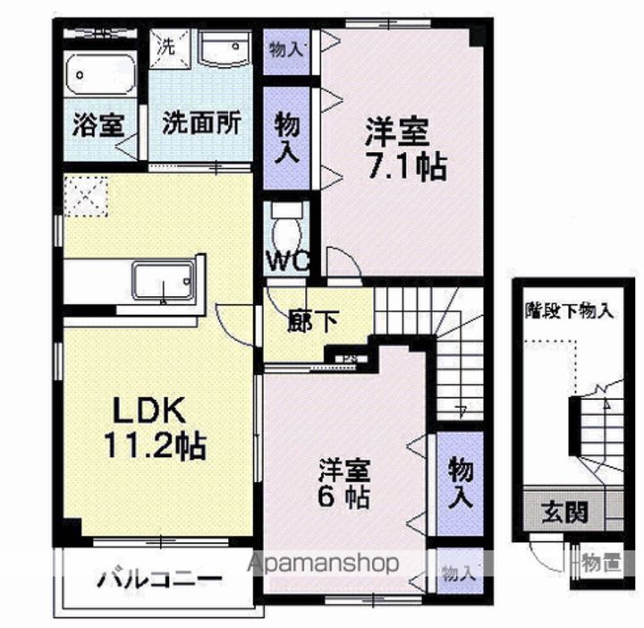 エール シャンブル Aの間取り