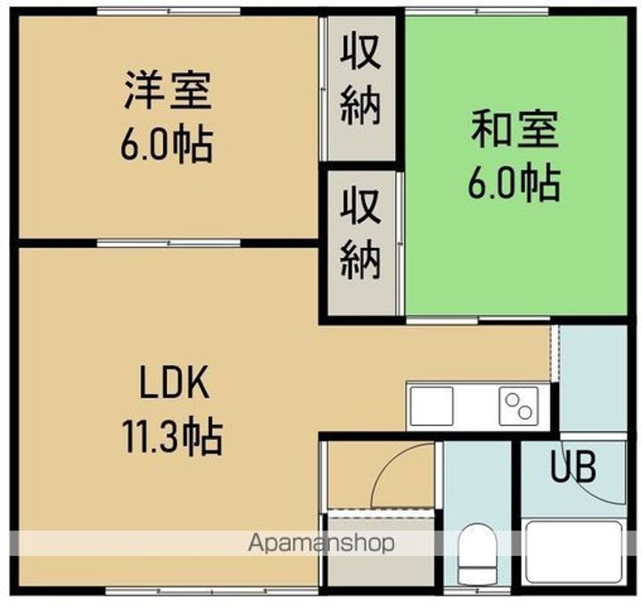 コーポサンシ3号棟5号室の間取り